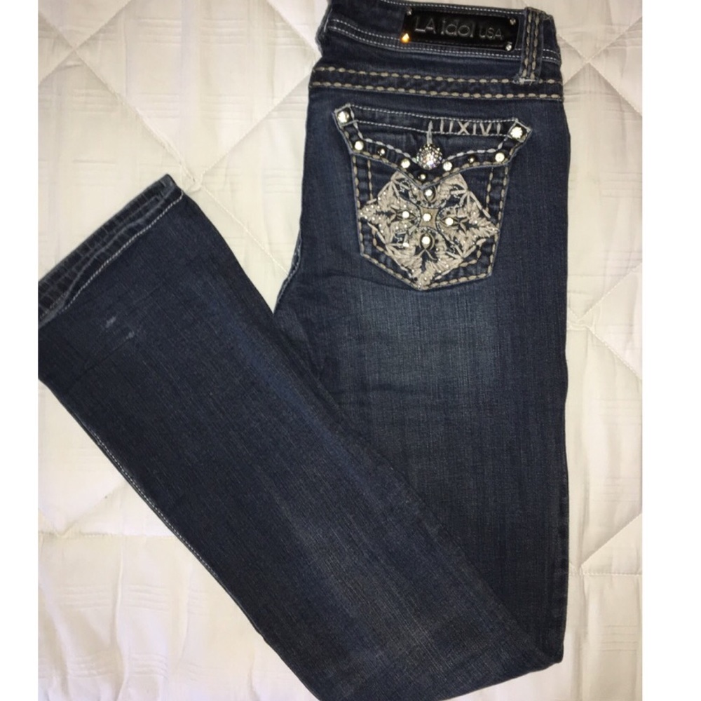 Gemstone Bootcut Low Rise Jeans